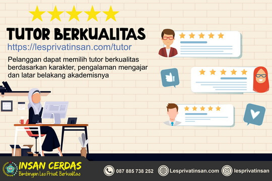 Guru Les Privat Jakarta Selatan - Tutor Berkualitas 
Pelanggan dapat memilih tutor berkualitas berdasarkan karakter, pengalaman mengajar dan latar belakang akademisnya.